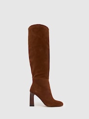 rjava - Schuh Draya Suede Knee High Boots - Slika 1 iz 4