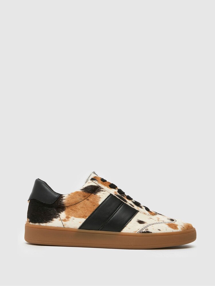 Schuh Miley Leather Lace Up Trainers - Image 1 of 4