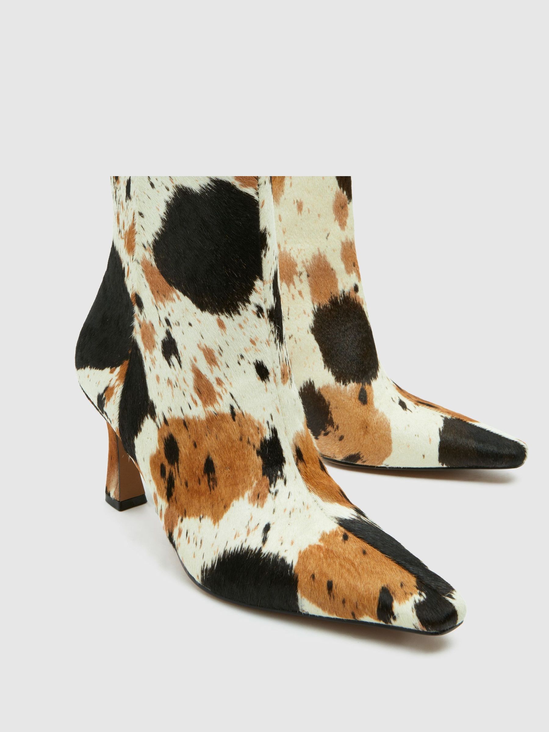 【Ameri VINTAGE】 STUDS WOOD HEEL BABOOSH Buy Schuh Brown Bambi Leather Heeled Boots from the Next UK online