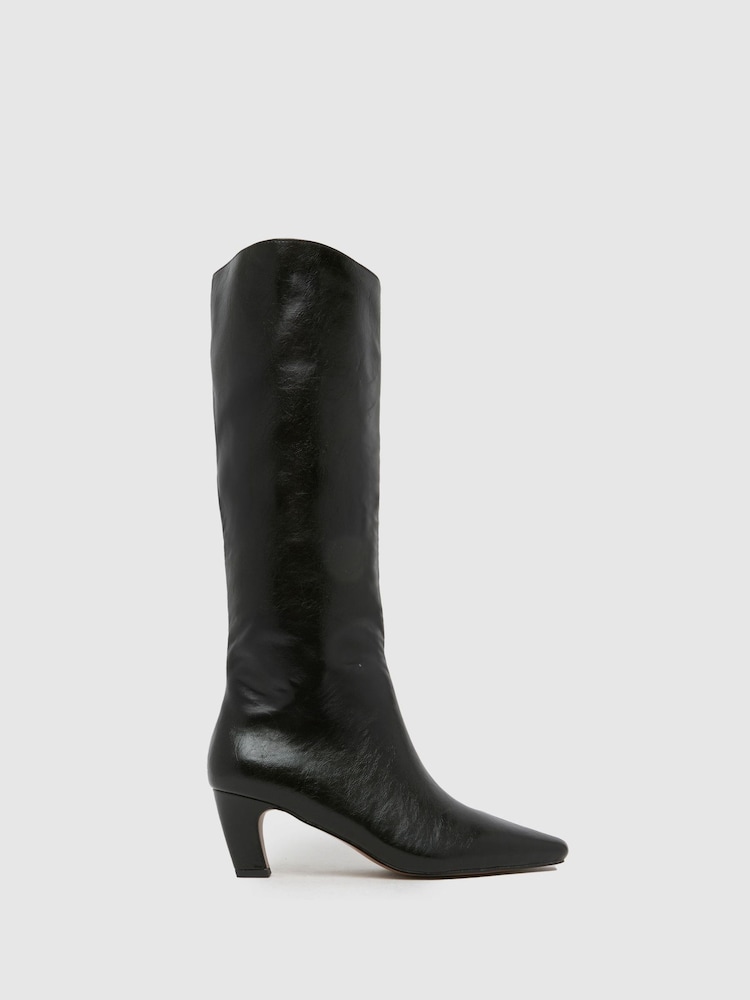Schuh Delia Knee High Black Boots - Image 1 of 4