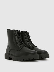 Schuh Asher Chunky Lace Up Black Boots - Image 2 of 4