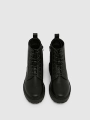 Schuh Asher Chunky Lace Up Black Boots - Image 3 of 4