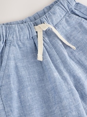 Chambray Blue Wide Fit Linen Blend Pull on Trousers (3mths-7yrs) - Image 7 of 8