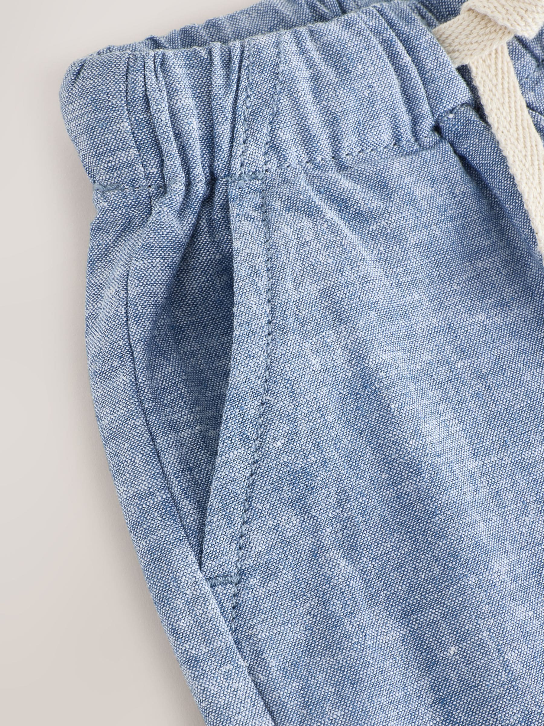 Cumpără Chambray albastru - Pantaloni cu croială largă din amestec