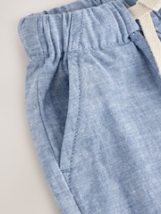 Chambray Blue Wide Fit Linen Blend Pull on Trousers (3mths-7yrs) - Image 8 of 8