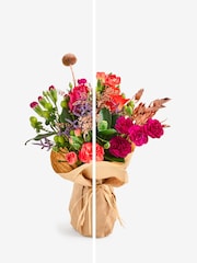 Orange Spray Carnation and Rose Bouquet With Wrapped Glass Vase - Image 5 of 5