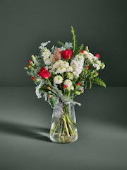 Red/White Chrysanthemum and Dianthus Fresh Flower Letterbox Bouquet - Image 1 of 6
