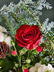 Red/White Chrysanthemum and Dianthus Fresh Flower Letterbox Bouquet - Image 3 of 6