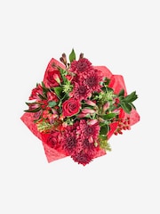 Red Alstroemeria and Spray Carnations Fresh Flower Bouquet In Gift Bag - Image 5 of 6