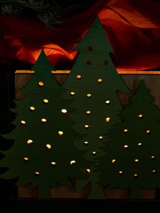 Red/White Rose and Tulip Fresh Flower Bouquet with Lights in Christmas Tree Box - Image 3 of 6