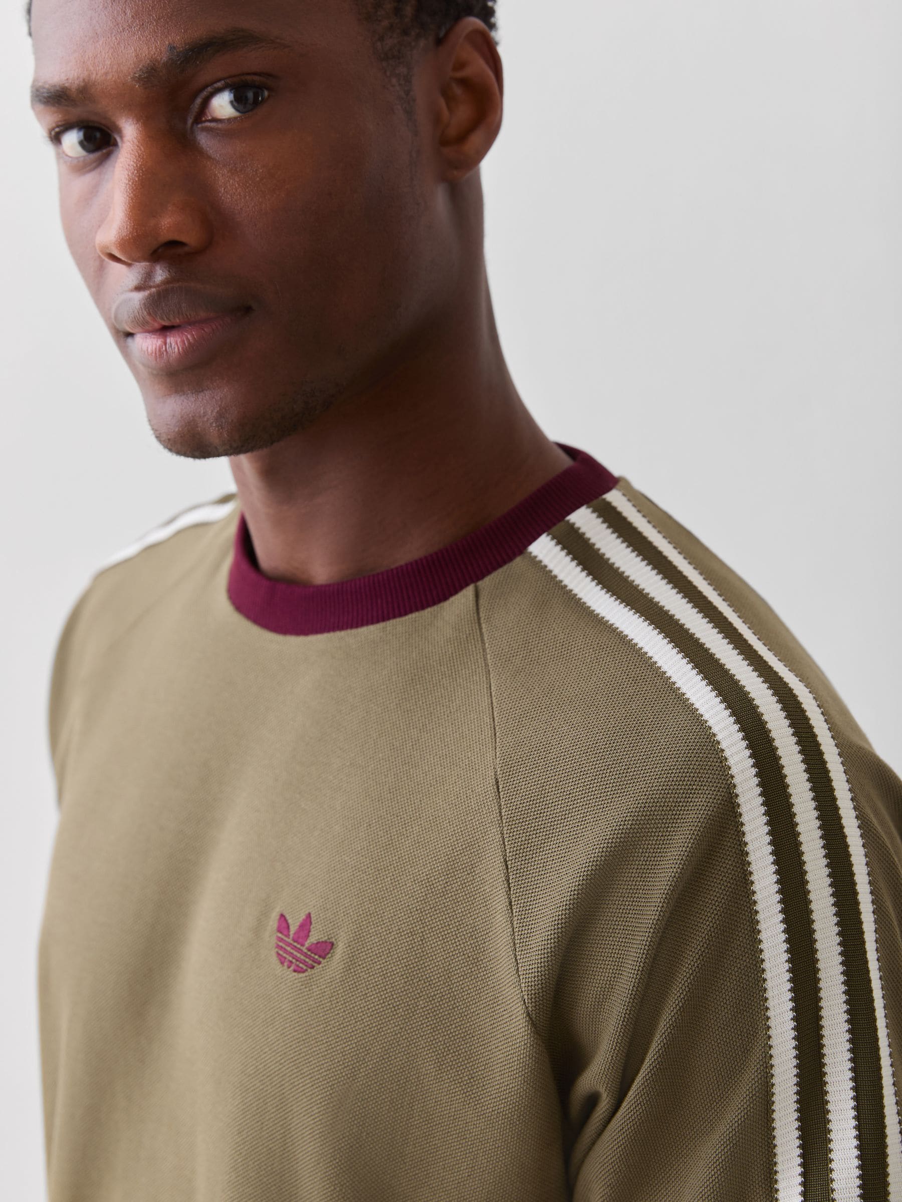 Buy adidas Originals Olive Green Britcore Short Sleeve Ringer T
