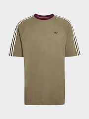 adidas Originals Olive Green Britcore Short Sleeve Ringer T-Shirt - Image 5 of 5