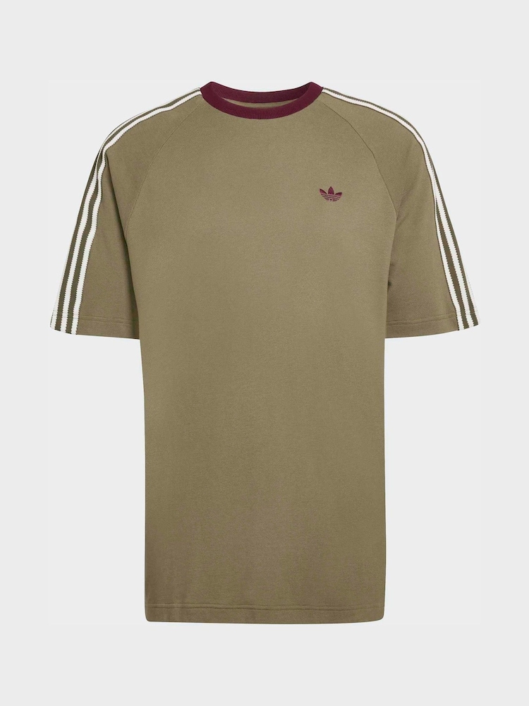 adidas Originals Olive Green Britcore Short Sleeve Ringer T-Shirt - Image 5 of 5 adidas Originals Olive Green Britcore Short Sleeve Ringer T-Shirt - Image 5 of 5