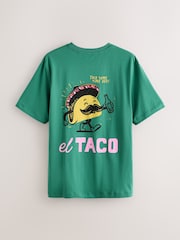 أخضر/برتقالي - حزمة بيجامات من الجيرسي بكُم قصير ورسومات 2 عبوة - صورة 12 من 17