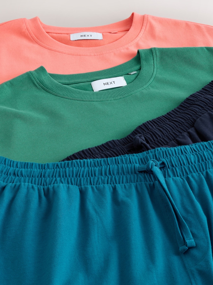 أخضر/برتقالي - Graphic Short Sleeve Jersey Pyjamas Set 2 Pack - صورة 8 من 8