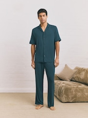 Blue TENCEL™ Modal Blend Short Sleeve Set - Image 1 of 10