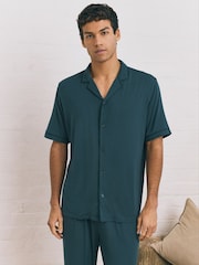 Blue TENCEL™ Modal Blend Short Sleeve Set - Image 2 of 10