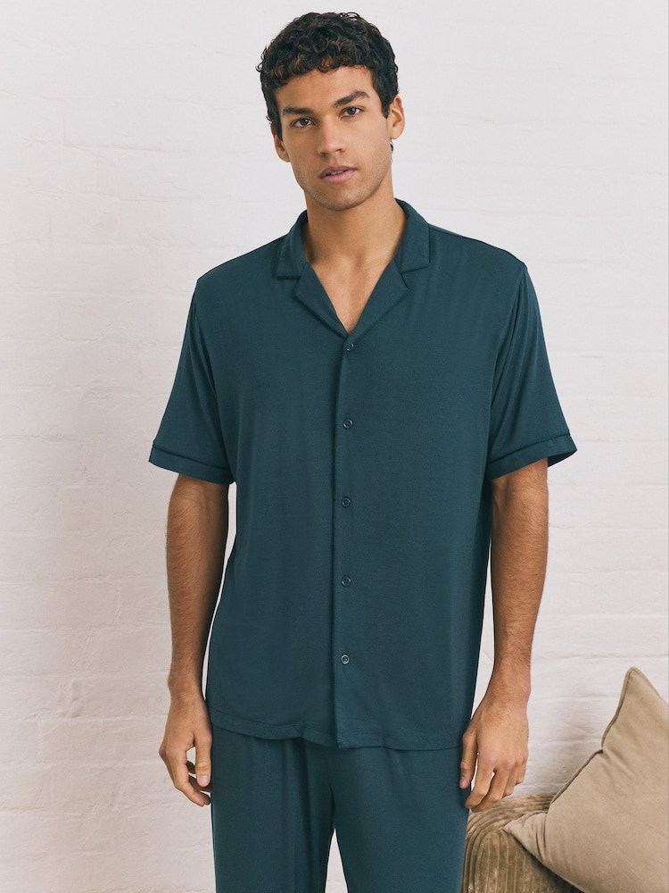 Blue TENCEL™ Modal Blend Short Sleeve Set - Image 2 of 10