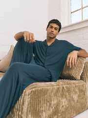 Blue TENCEL™ Modal Blend Short Sleeve Set - Image 3 of 10