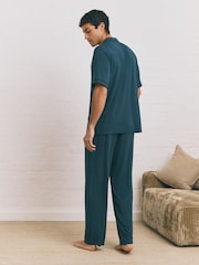 Blue TENCEL™ Modal Blend Short Sleeve Set - Image 4 of 10