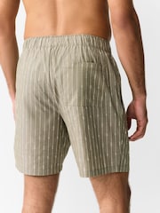 Green/Ecru Woven Stripe Pyjama Shorts 2 Pack - Image 12 of 17