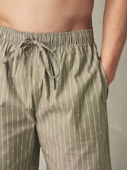 Green/Ecru Woven Stripe Pyjama Shorts 2 Pack - Image 14 of 17