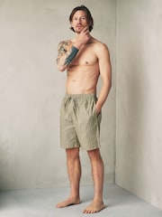 Green/Ecru Woven Stripe Pyjama Shorts 2 Pack - Image 6 of 17
