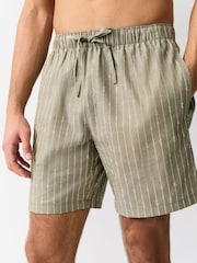 Green/Ecru Woven Stripe Pyjama Shorts 2 Pack - Image 8 of 17