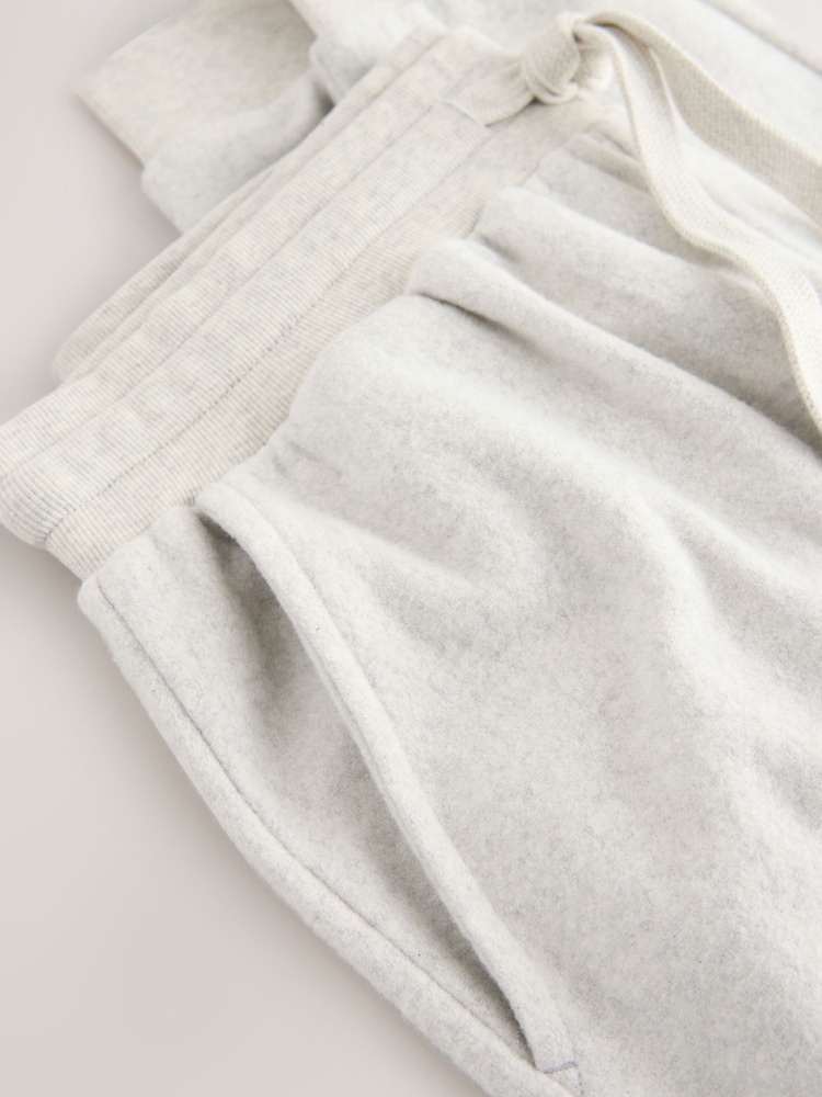 White Fleece Joggers - Image 2 of 3