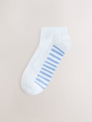 White/Blue Lemons Footbed Trainer Socks 4 Pack - Image 3 of 7