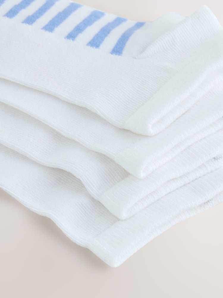 White/Blue Lemons Footbed Trainer Socks 4 Pack - Image 7 of 7 White/Blue Lemons Footbed Trainer Socks 4 Pack - Image 7 of 7