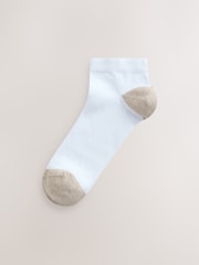 Pastel Heel and Toe Detail White Trainer Socks 4 Pack - Image 3 of 7