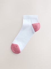 Pastel Heel and Toe Detail White Trainer Socks 4 Pack - Image 4 of 7
