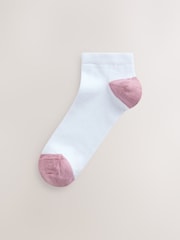 Pastel Heel and Toe Detail White Trainer Socks 4 Pack - Image 5 of 7