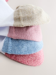 Pastel Heel and Toe Detail White Trainer Socks 4 Pack - Image 7 of 7