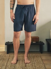 Navy/ Grey/ Rust - מארז של 3 זוגות מכנסיים קצרים מבד גאזה - תמונה 10 מתוך 14