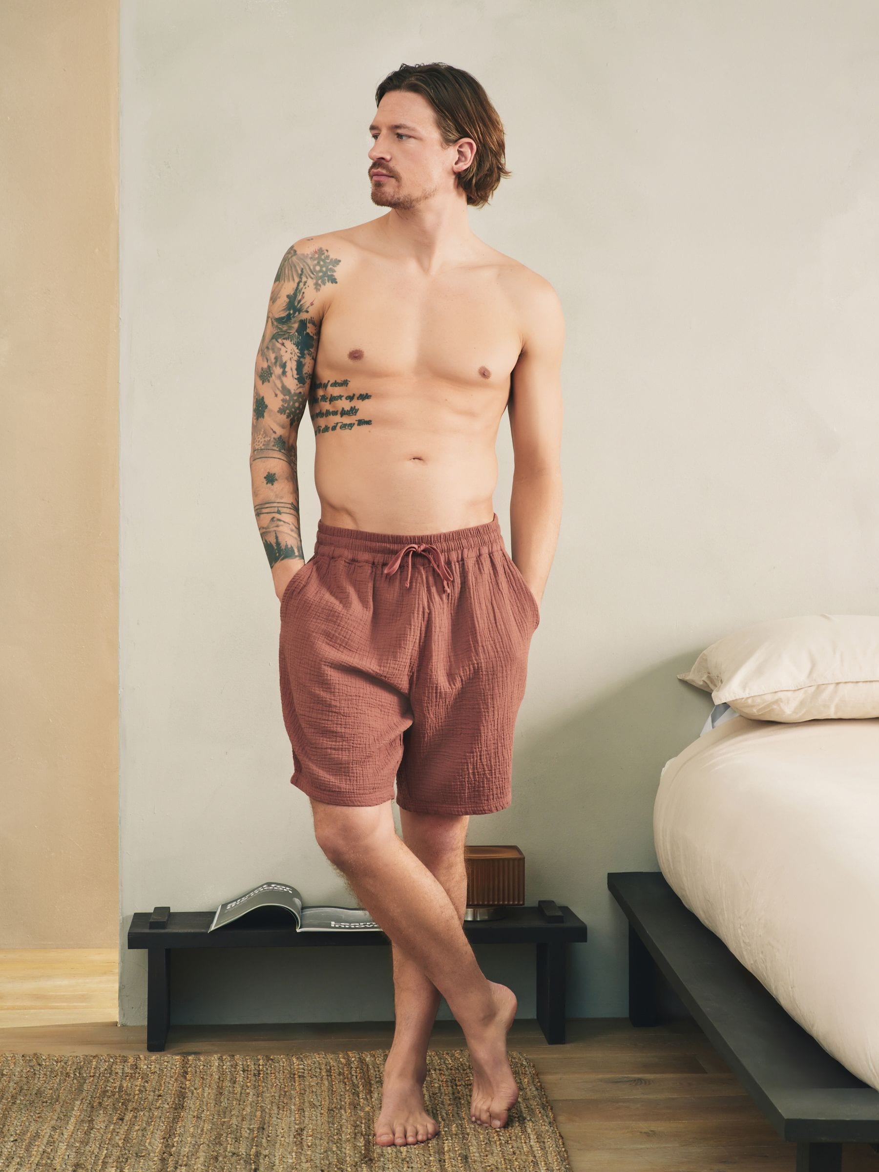 Buy Navy/ Grey/ Rust Cheesecloth Shorts 3 Pack from Next Romania