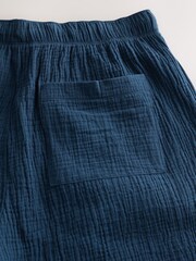 Navy/ Grey/ Rust - מארז של 3 זוגות מכנסיים קצרים מבד גאזה - תמונה 5 מתוך 14