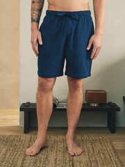 Navy/ Grey/ Rust - מארז של 3 זוגות מכנסיים קצרים מבד גאזה - תמונה 9 מתוך 14