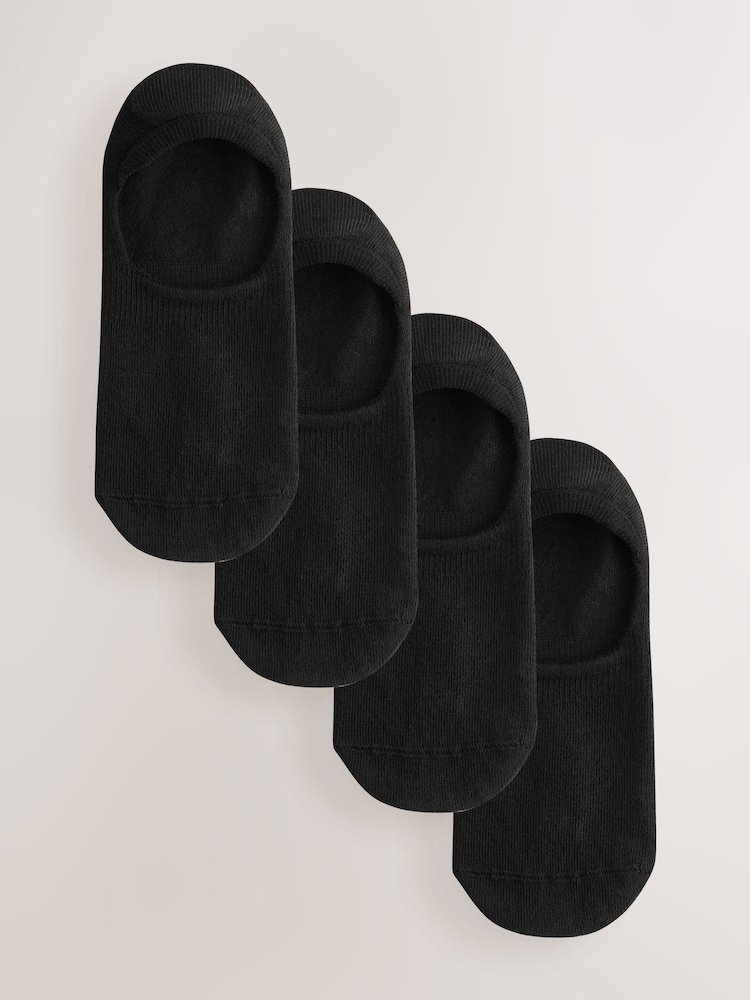 Black Modal Invisible Socks 4 Pack - Image 1 of 7