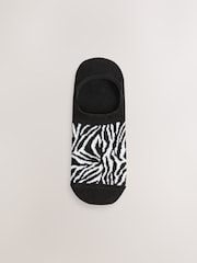 Black Animal Invisible Trainer Socks 5 Pack - Image 7 of 8