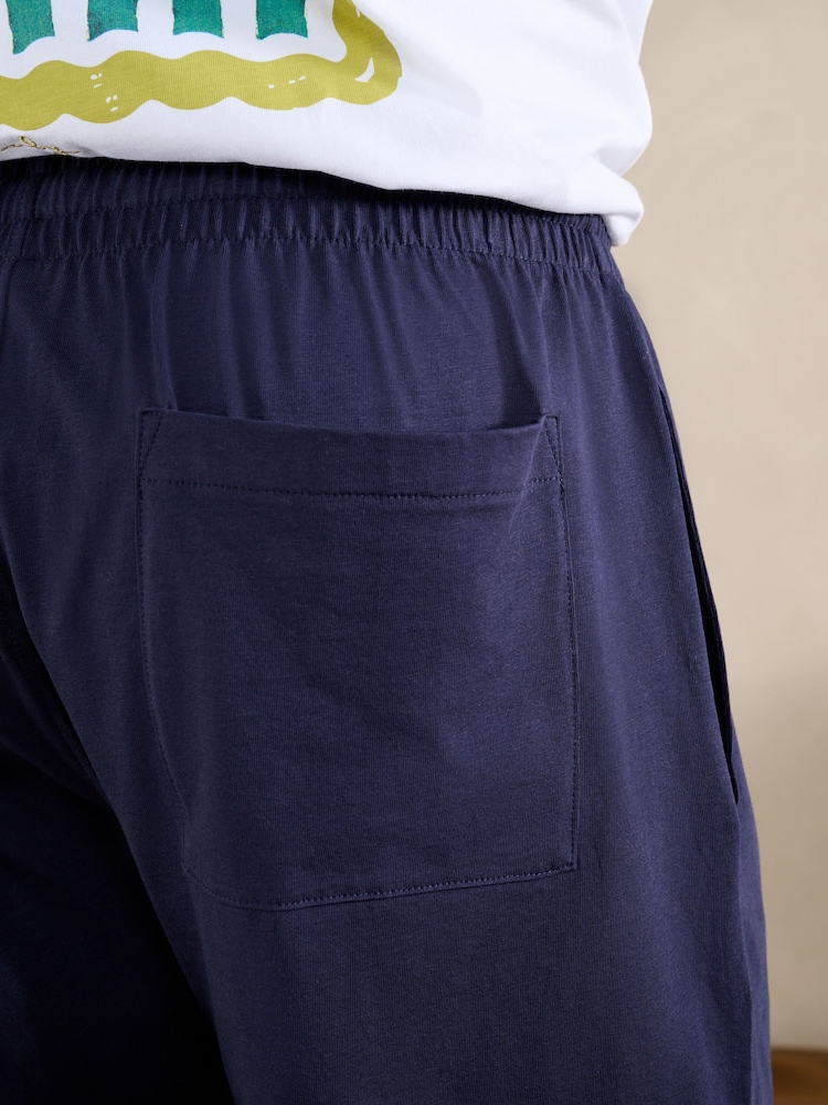 Білий/Темно-синій - Graphic Short Sleeve Jersey Pyjamas Set - Image 6 of 6