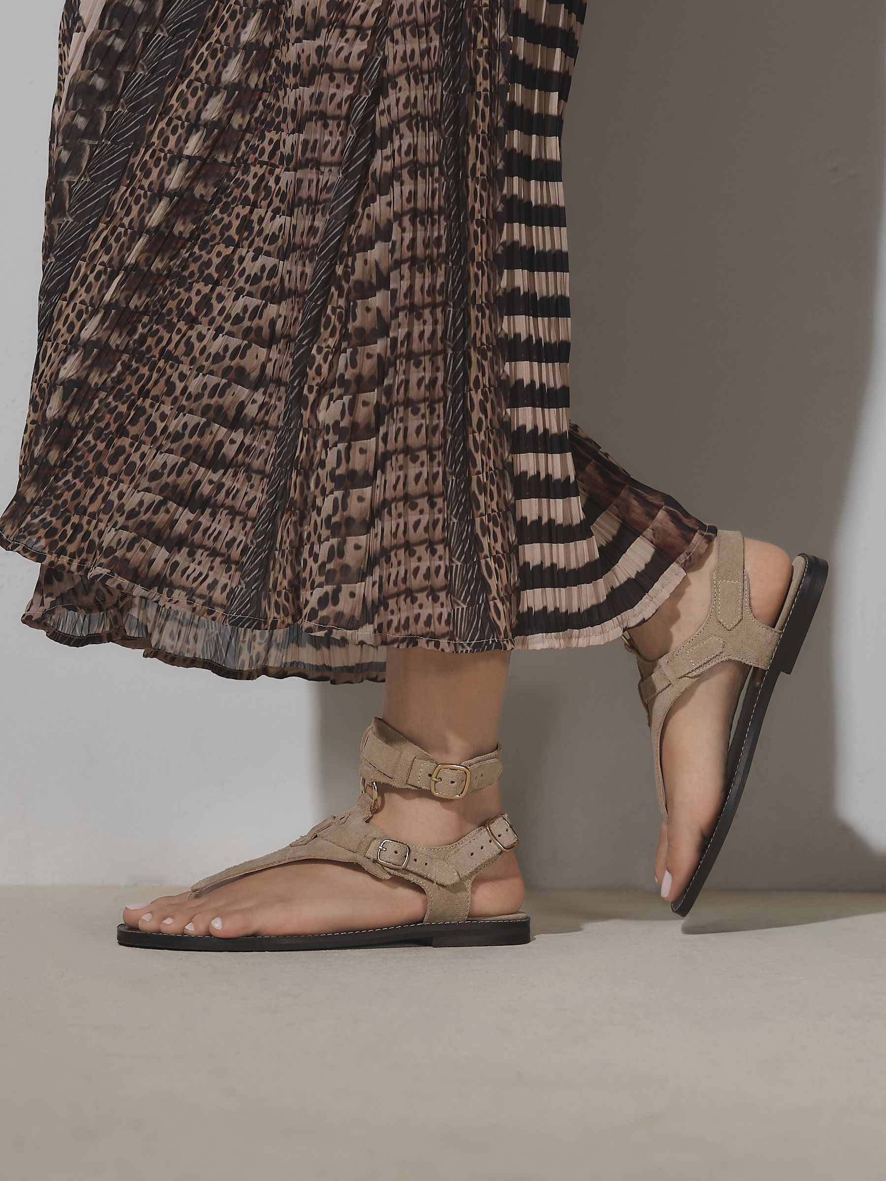 Buy Neutral Suede Gladiator Toe Thong Sandals from Next USA