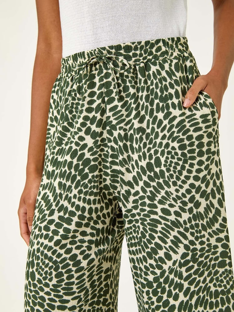 Roman Green Abstract Wide Leg Trousers - Image 5 of 5 Roman Green Abstract Wide Leg Trousers - Image 5 of 5