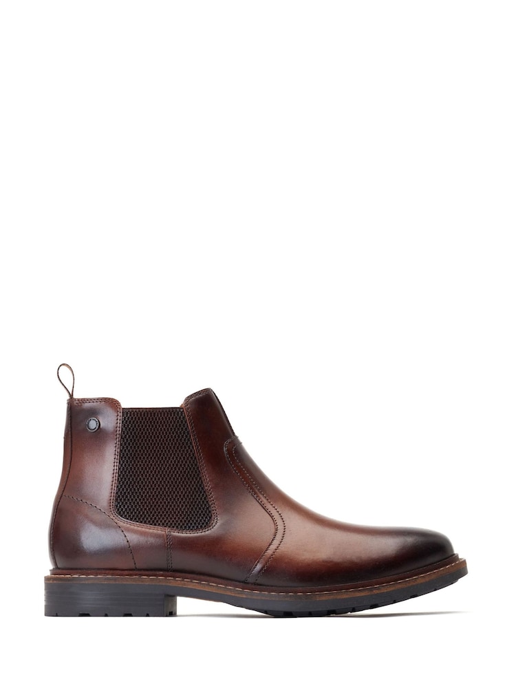 Base London Burnt Brown Bloom Pull On Chelsea Boots - Image 1 of 5