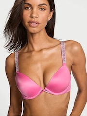 Victoria's Secret Rose Garden Pink Push Up Shine Strap Bra - Image 1 of 3