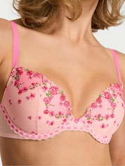 Victoria's Secret Hearts and Roses Pink Push Up Embroidered Bra - Image 3 of 3
