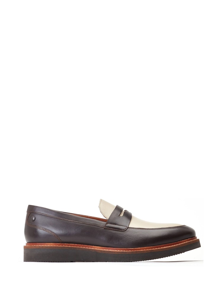 Base London Brown/Beige Sid Slip On Loafers - Image 1 of 5 Base London Brown/Beige Sid Slip On Loafers - Image 1 of 5