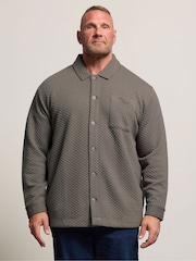BadRhino Big & Tall Natural Jersey Textured Overshirt - Image 1 of 6
