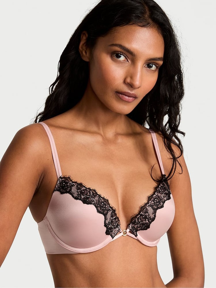 Victoria's Secret Royal Pink Push Up Lace Trim Bra - Image 1 of 2